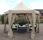 Charndon Gazebo with curtains